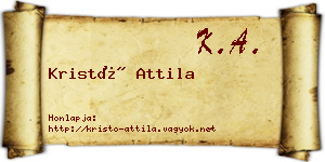 Kristó Attila névjegykártya